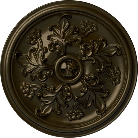 Ekena Millwork Katheryn Ceiling Medallion (Fits Canopies up to 2 1/8"), Hnd-Painted Green Gold, 14 1/2"OD x 2 3/4"P CM14KTGGS